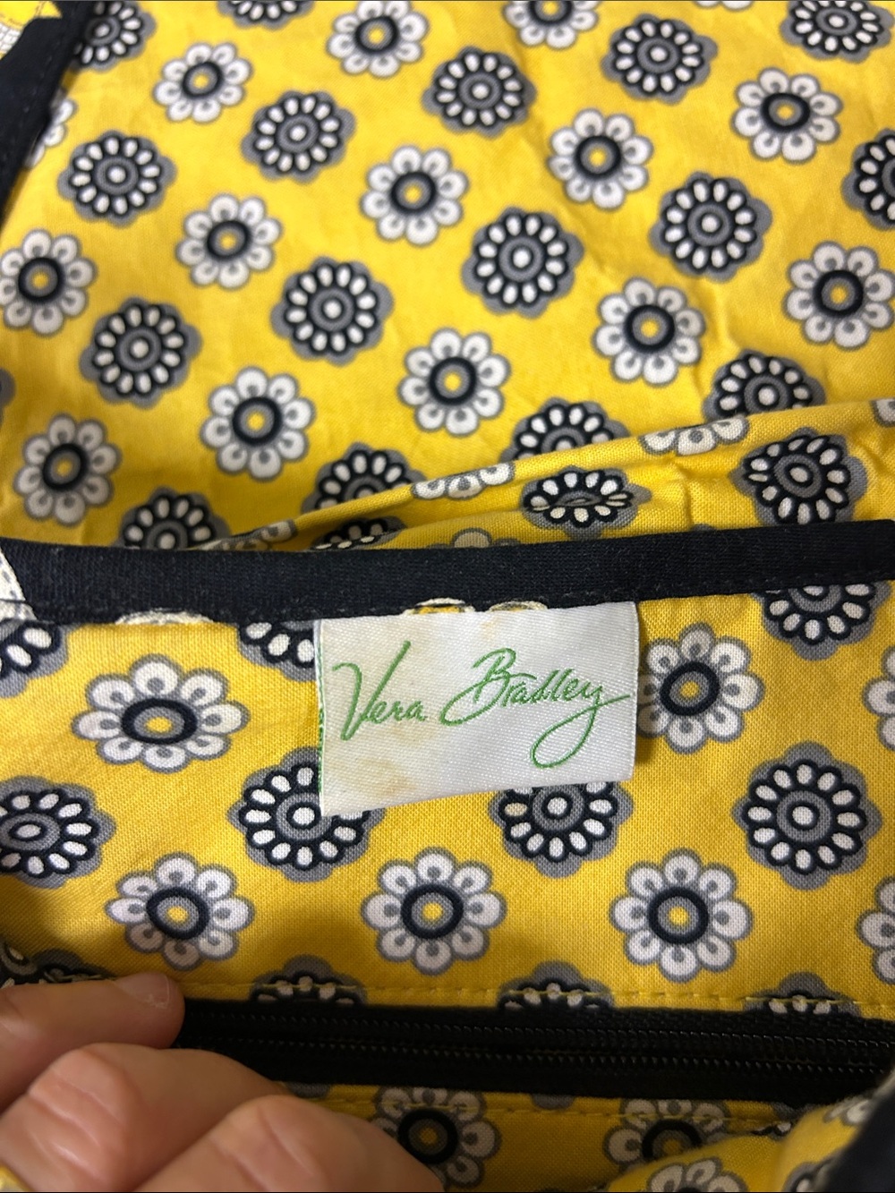 Vera Bradley Black, Yellow & Cream Quilted Floral Crossbody image 4